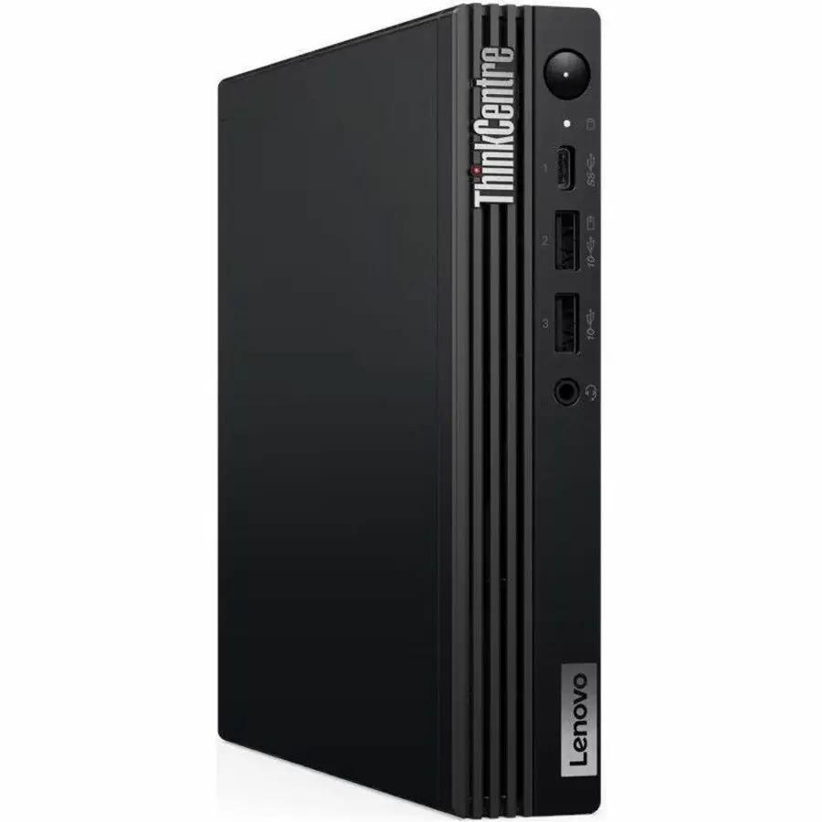 Lenovo ThinkCentre M70q G5 Tiny Desktop computer, black mini PC with front USB ports and ThinkCentre branding