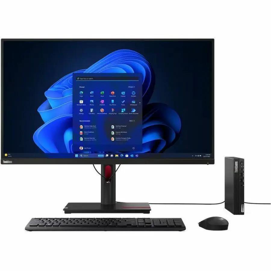 Lenovo ThinkCentre M75q G5 desktop with monitor, keyboard and mouse; Ryzen 5 PRO 8500GE, 16GB, 512GB PCIe Gen4 SSD