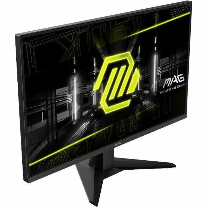 MSI MAG 275QF 27-inch WQHD gaming monitor with black bezel and angular stand; MSI logo on screen
