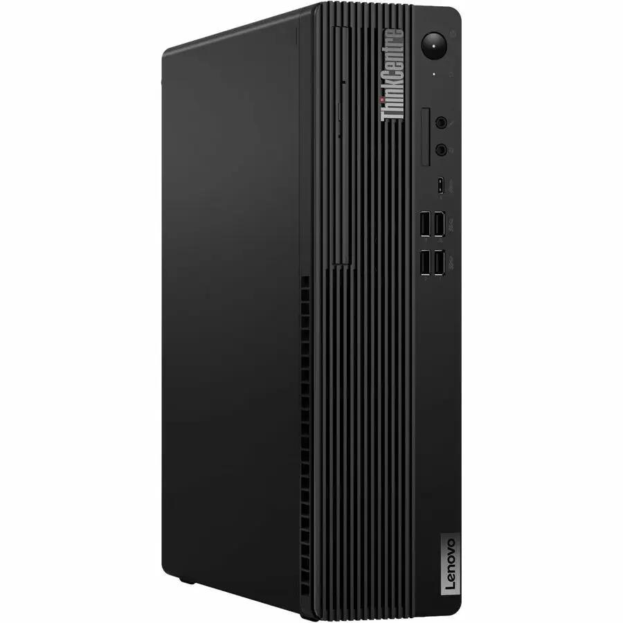 Lenovo ThinkCentre M75s Gen 5 Desktop computer, black tower with ThinkCentre logo and front USB ports.