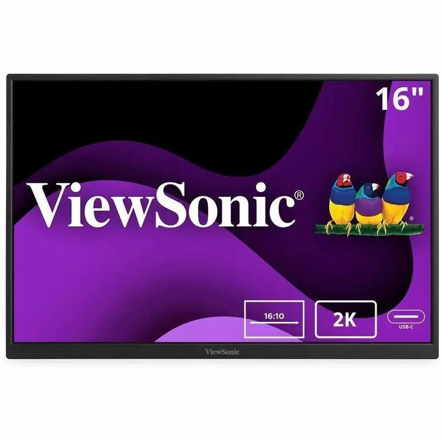 ViewSonic VG1656-2K 16-inch WQXGA IPS monitor with black bezel on white background