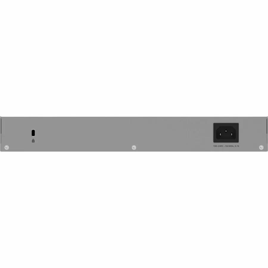 TP-Link Omada 24PT 24-Port Gigabit Unmanaged Switch rear panel, gray metal chassis