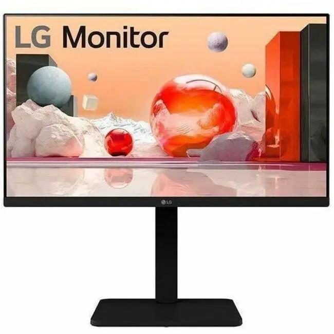 LG 24BA560 24-inch IPS monitor on black stand, black bezel