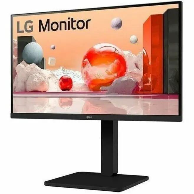 LG 24BA560 24-inch IPS monitor on adjustable black stand