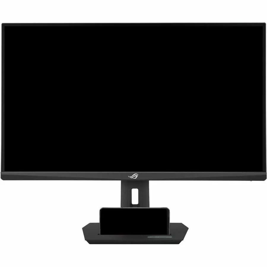 ASUS ROG Strix XG27ACMG 27-inch WQHD gaming monitor on stand with phone dock