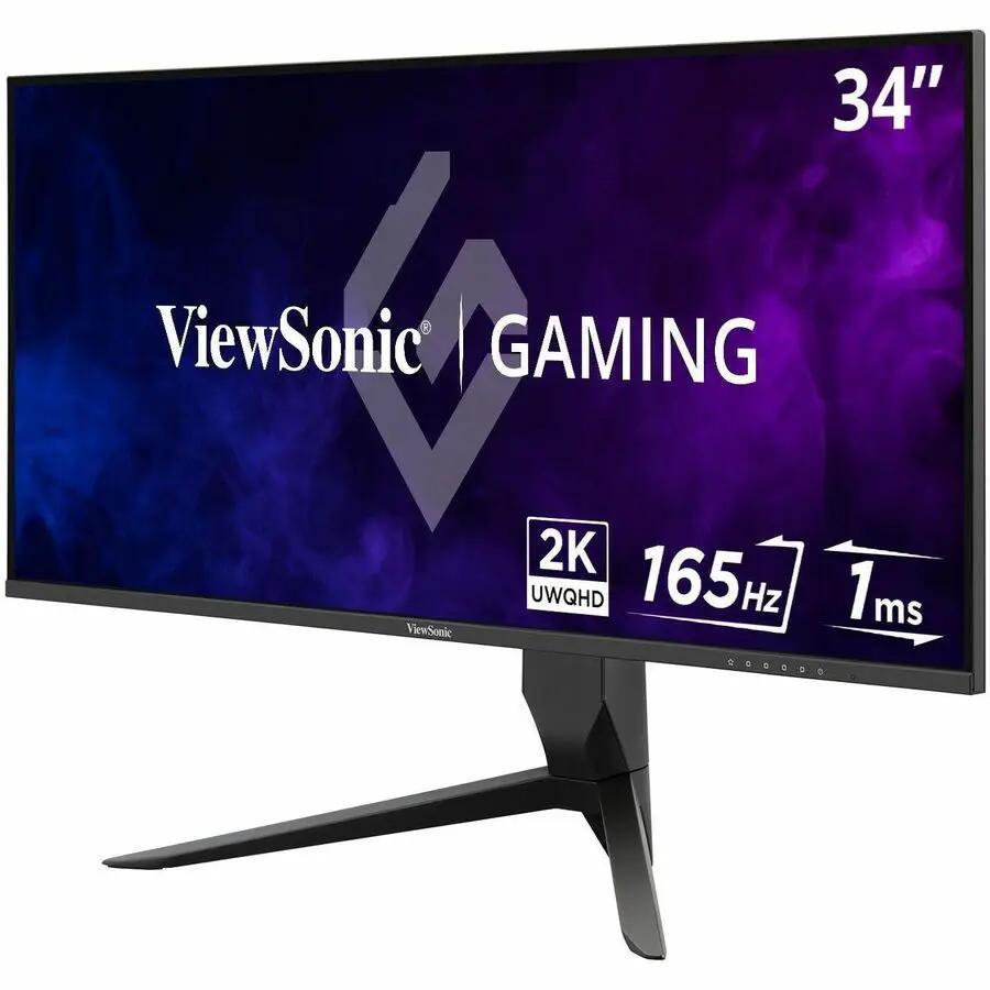 ViewSonic VX3418-2K 34-inch ultrawide gaming monitor, 2K UWQHD, 165Hz, on a stand