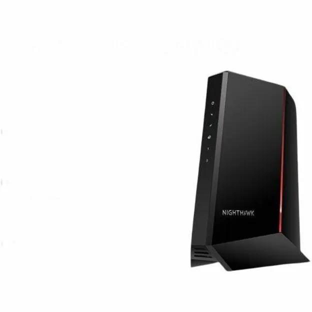 Netgear Nighthawk CM2500 Gigabit Unmanaged Gateway modem, black with red stripe.