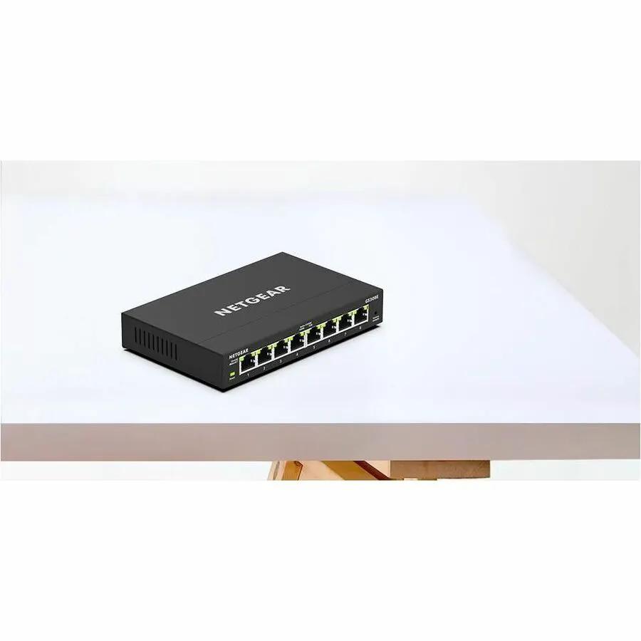 Netgear ProSafe GS108 8-Port Gigabit Unmanaged Switch in black