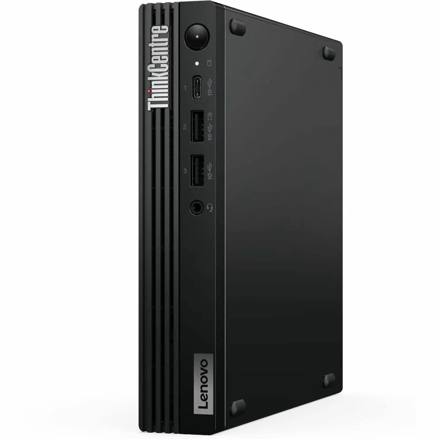 Lenovo ThinkCentre M75q Gen 5 mini desktop PC, black with front USB ports and ThinkCentre branding