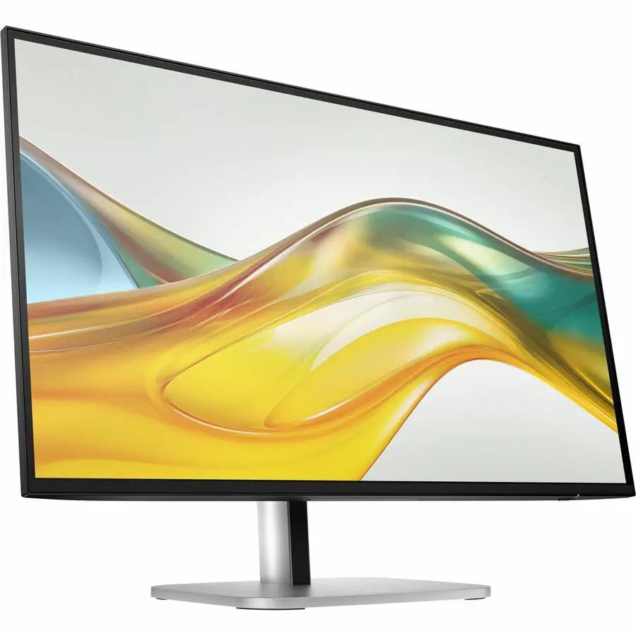 HP Series 5 Pro 527pq 27-inch WQHD IPS monitor on a silver stand with black bezel