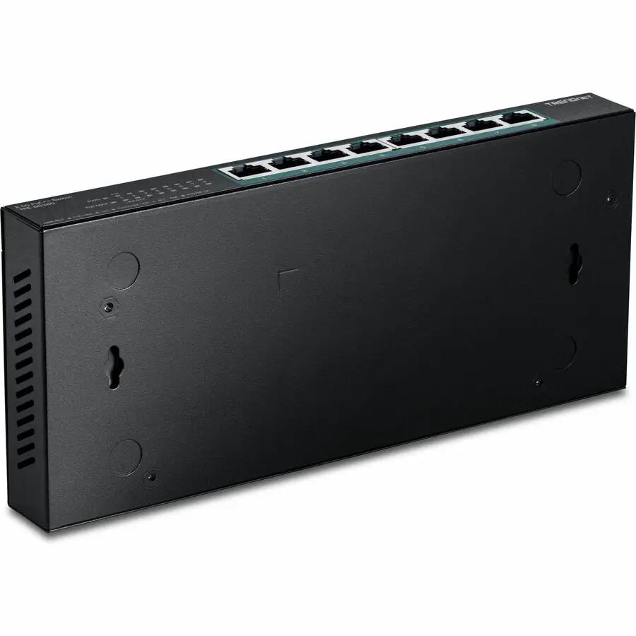 TRENDnet 8-Port 2.5G PoE++ switch in black metal housing