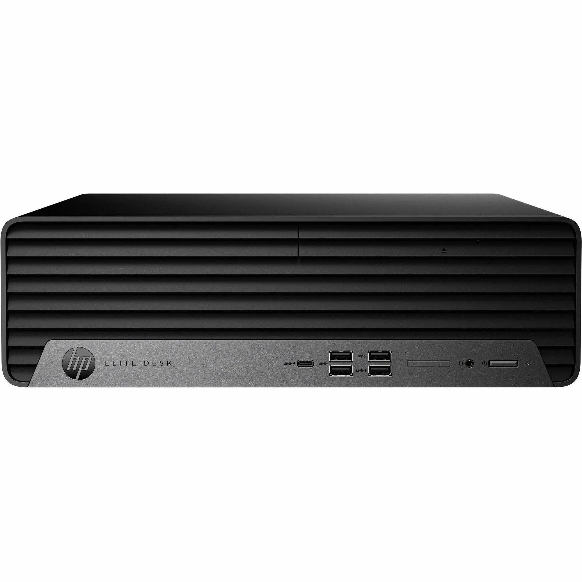 HP EliteDesk 805 G9 SFF desktop front view in black with USB ports