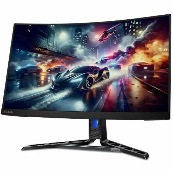 Lenovo Legion R27qc-30 27-inch curved gaming monitor in raven black with blue-accent stand