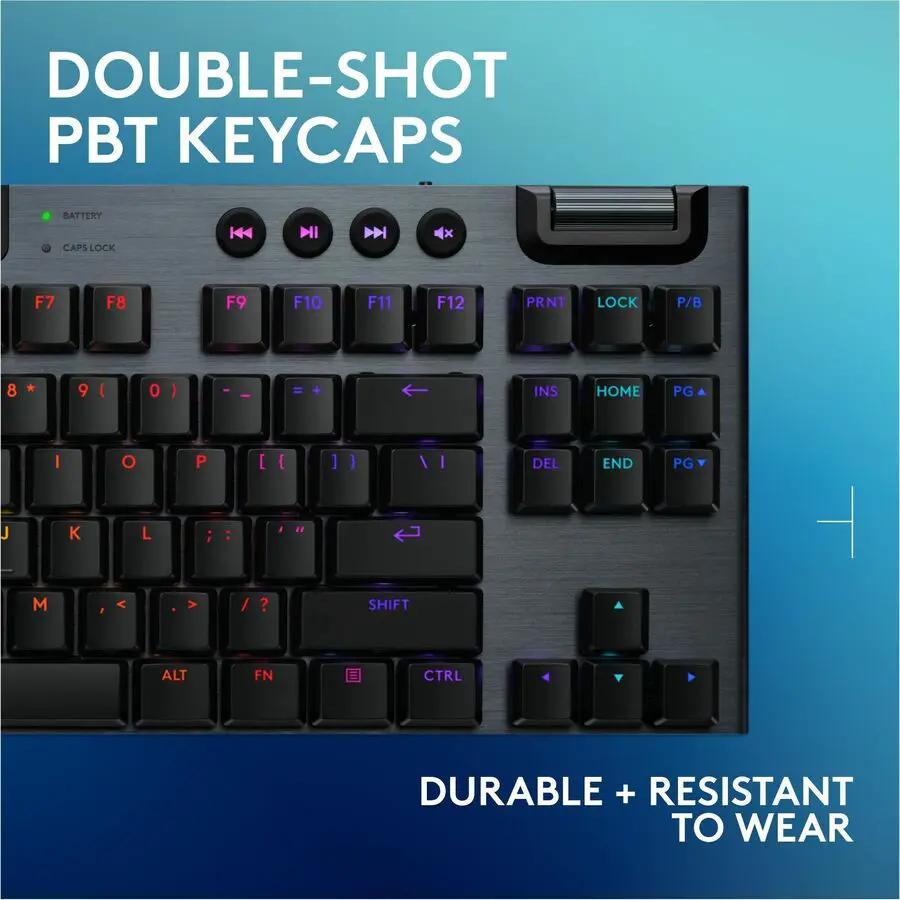 Logitech G915 X LIGHTSPEED TKL Low-Profile Wireless Gaming Keyboard, Double-Shot PBT Keycaps, Fully Programmable Keys, RGB Backlighting, Sleek Aluminum Finishing, GL Red Linear - PC/Mac