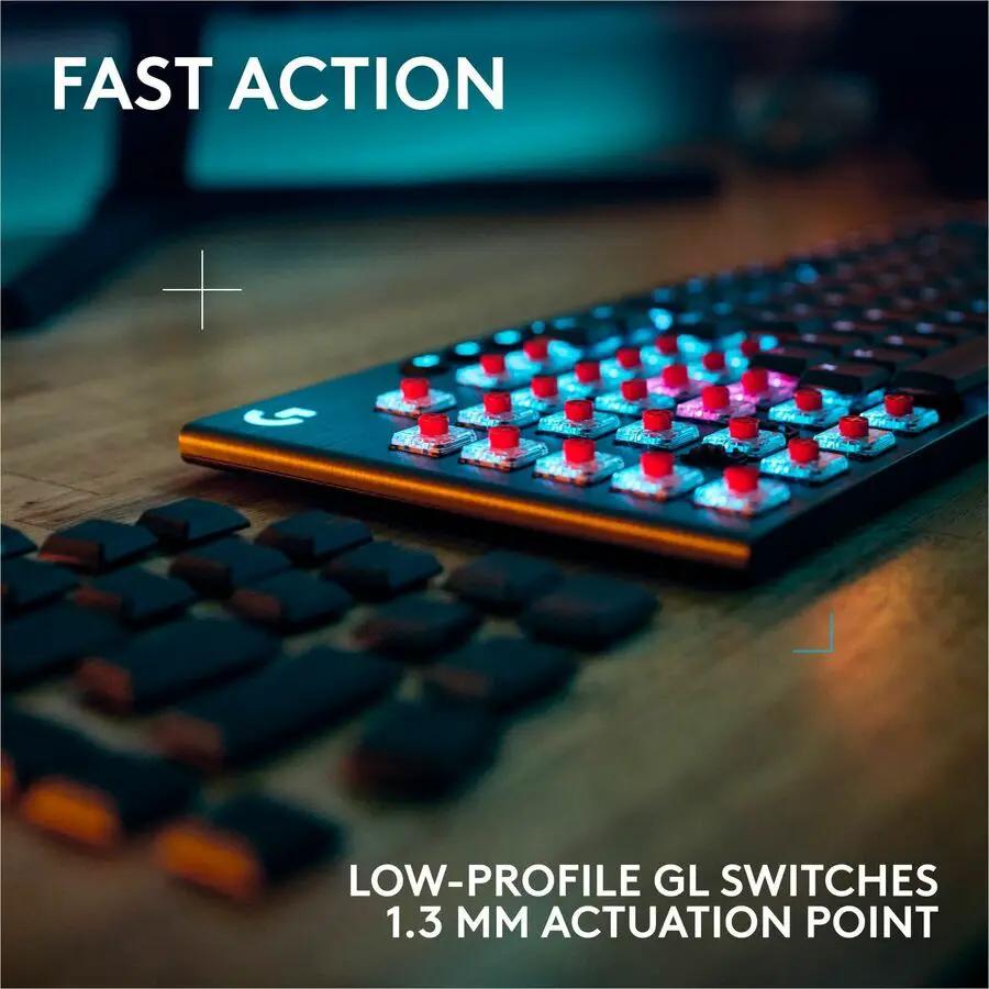 Logitech G915 X LIGHTSPEED Low-Profile Wireless Gaming Keyboard, Double-Shot PBT Keycaps, Fully Programmable Keys, RGB Backlighting, Sleek Aluminum Finishing, GL Red Linear Switches - PC/Mac