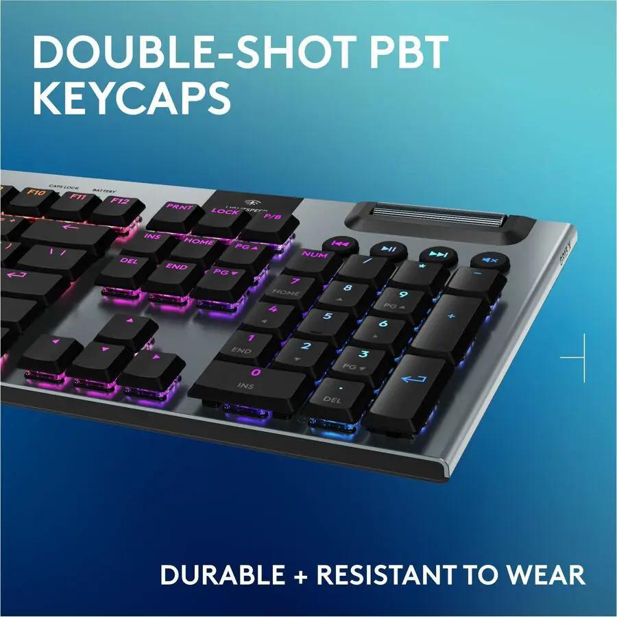 Logitech G915 X LIGHTSPEED Low-Profile Wireless Gaming Keyboard, Double-Shot PBT Keycaps, Fully Programmable Keys, RGB Backlighting, Sleek Aluminum Finishing, GL Brown Tactile Switches - PC/Mac