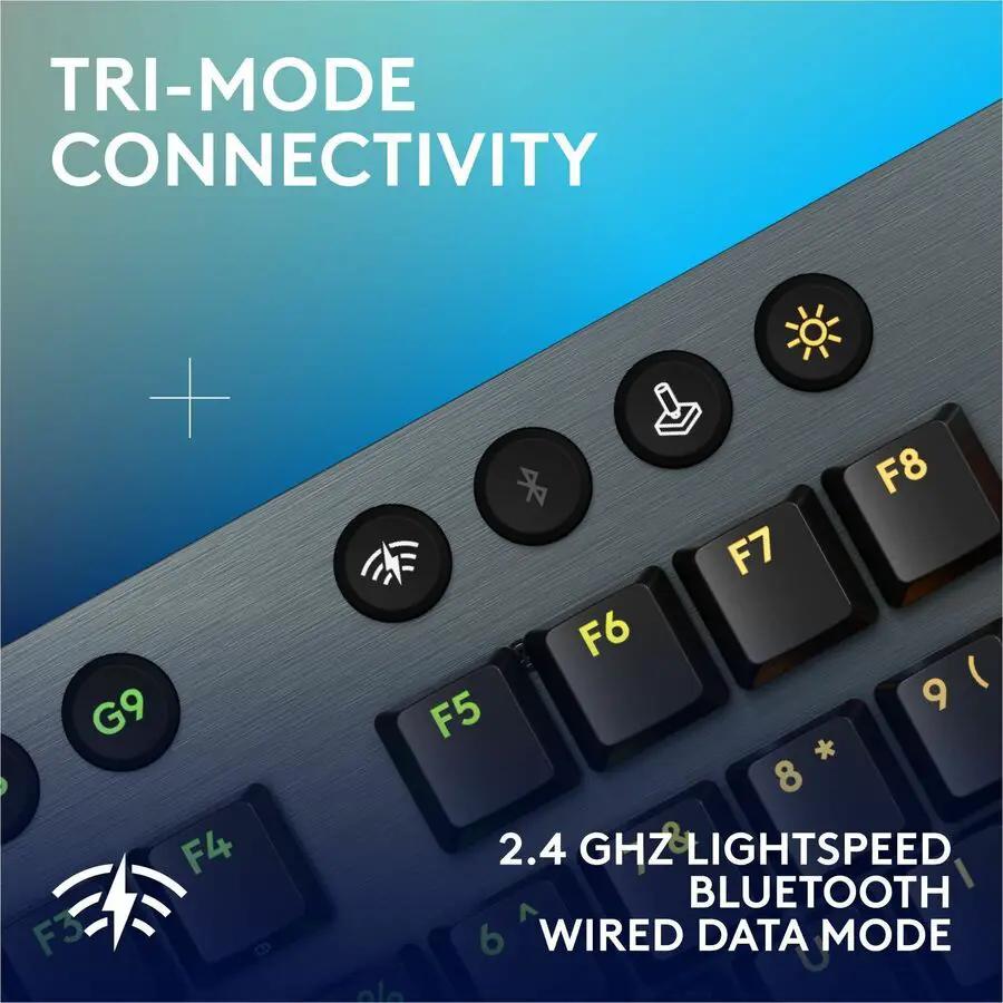 Logitech G915 X LIGHTSPEED Low-Profile Wireless Gaming Keyboard, Double-Shot PBT Keycaps, Fully Programmable Keys, RGB Backlighting, Sleek Aluminum Finishing, GL Blue Clicky Switches - PC/Mac