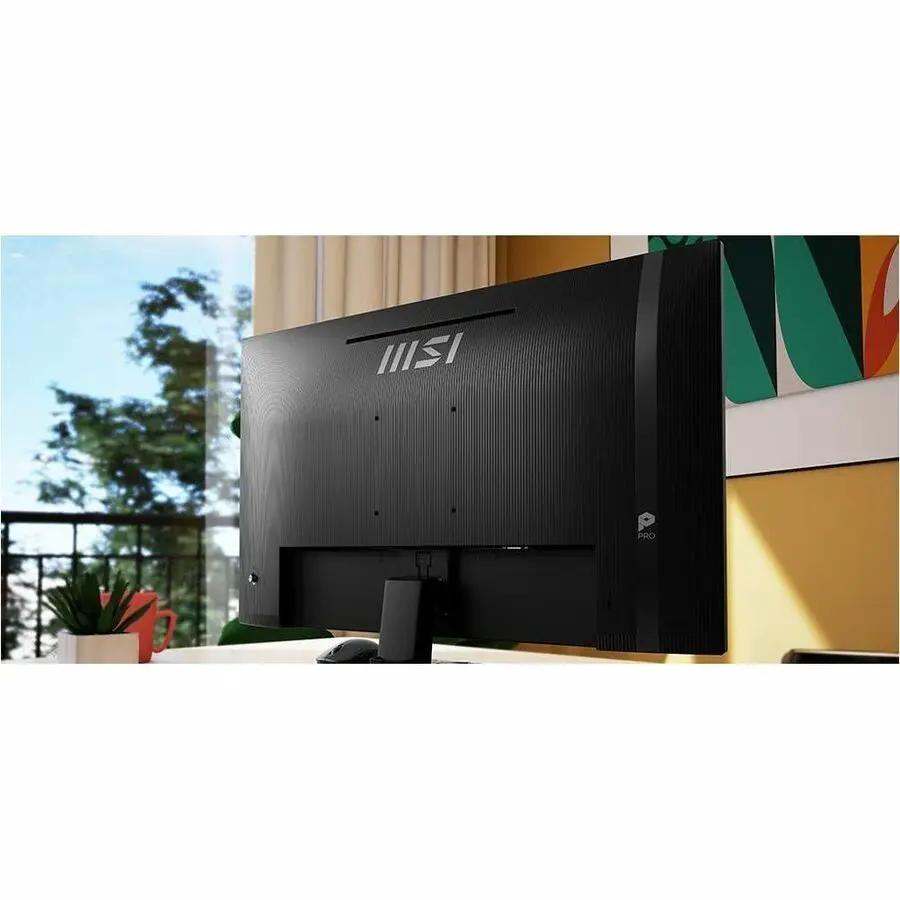 MSI Pro MP271A E2 27-inch Full HD LCD Monitor, black, rear view