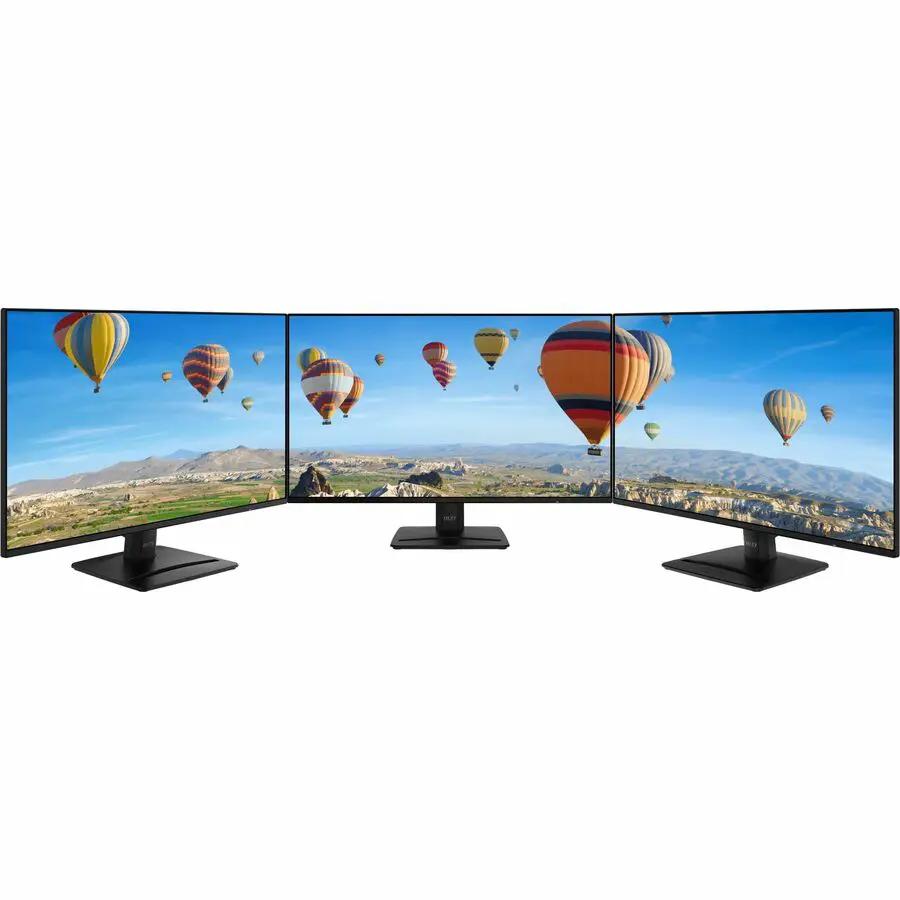 MSI Pro MP271A E2 27-inch Full HD LCD triple-monitor setup in black