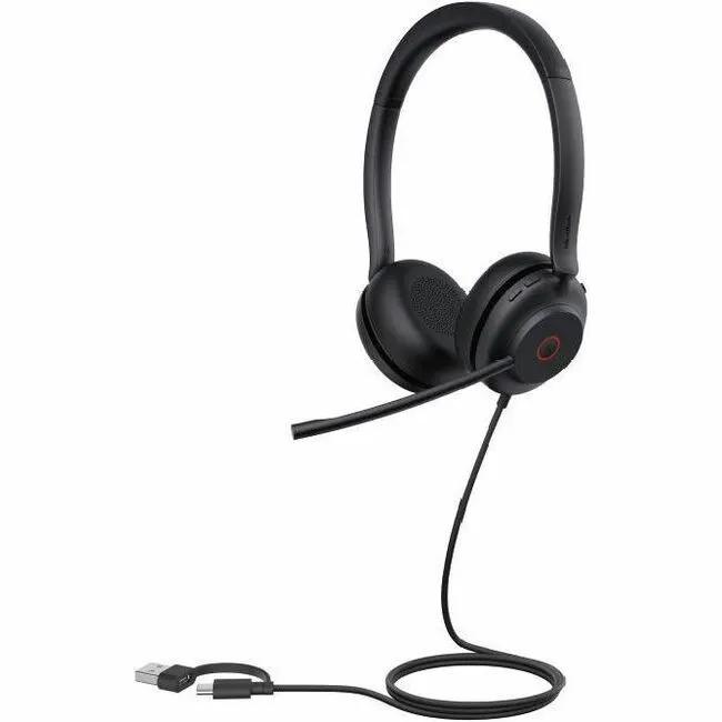 Yealink UH35 Dual UC USB-C headset, black over-ear with boom mic