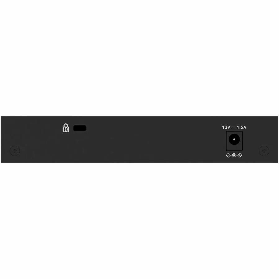 NETGEAR MS305E 5-Port 2.5G Managed Switch, black, back panel view