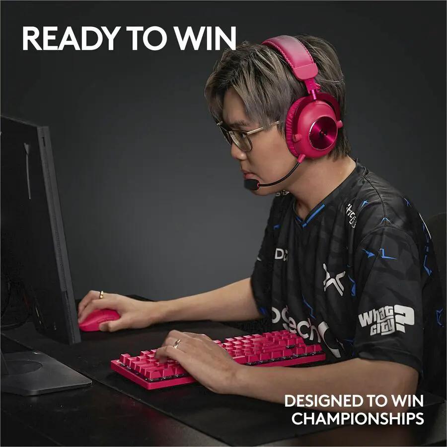 Logitech G PRO X TKL RAPID Tenkeyless Wired Gaming Keyboard With Magnetic Analog Switches, Rapid Trigger Mode, Adjustable Actuation, and Customizable RGB Lighting, Magenta