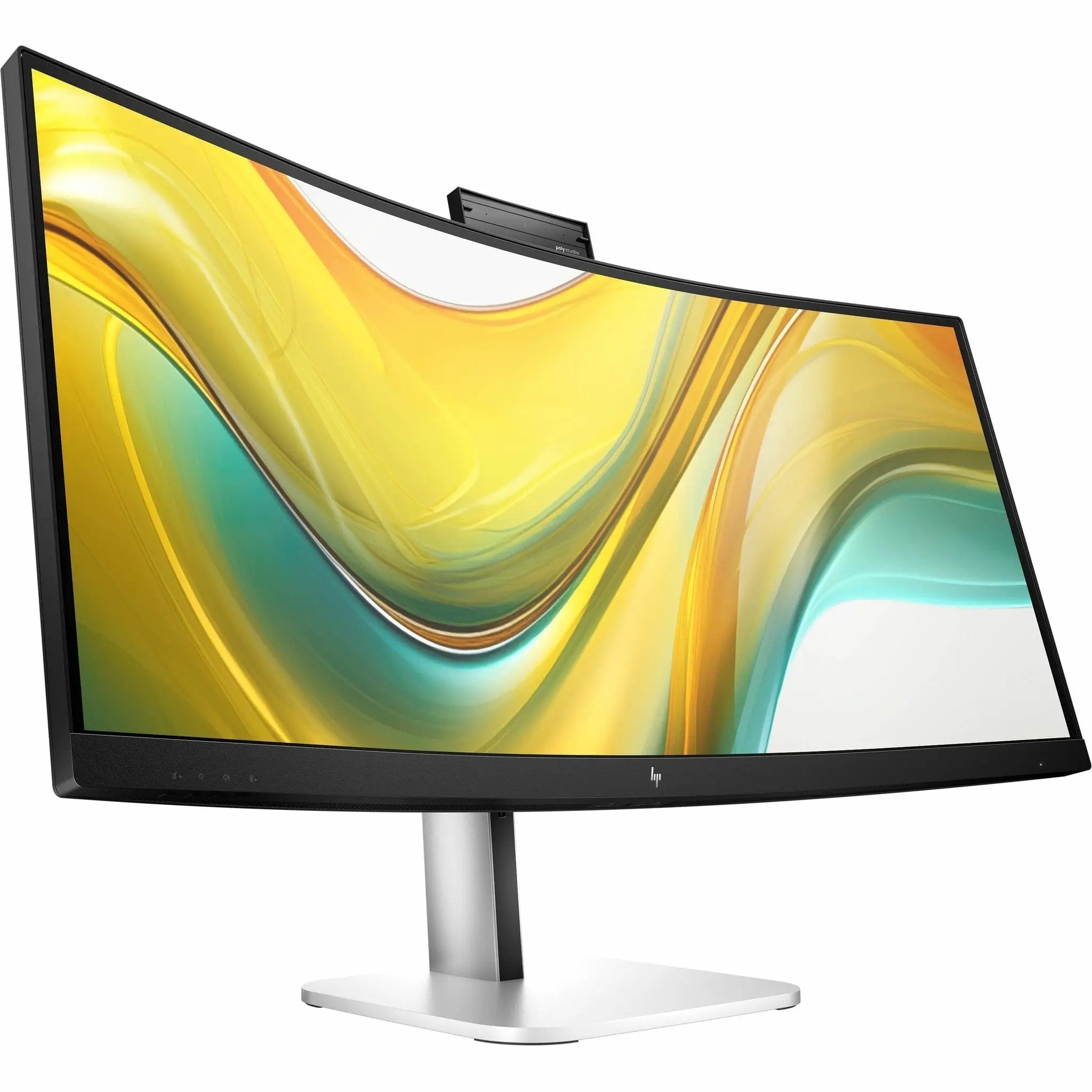 HP 534pm 34-inch WQHD curved LCD monitor with silver stand