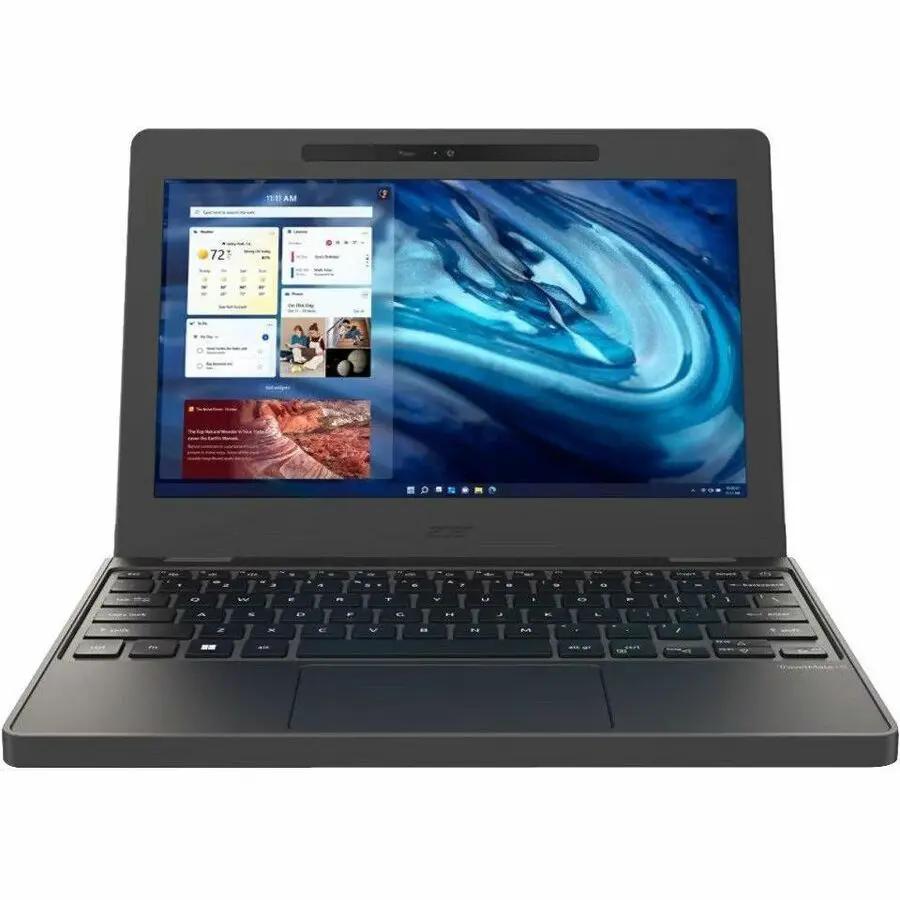 Acer TravelMate B3 notebook, 11.6-inch display, black, on white background