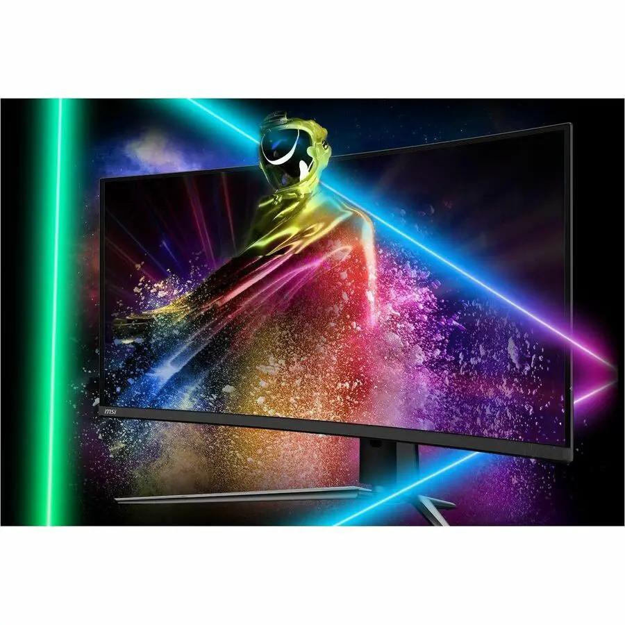 MSI MPG 491CQPX 49-inch DQHD curved QD-OLED gaming monitor in metallic black