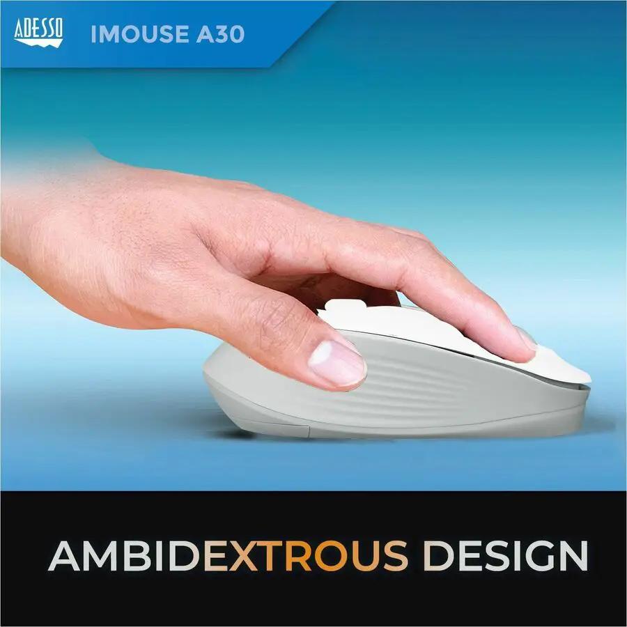 Adesso Wireless Mouse with AI CoPilot Shortcut Button (White)