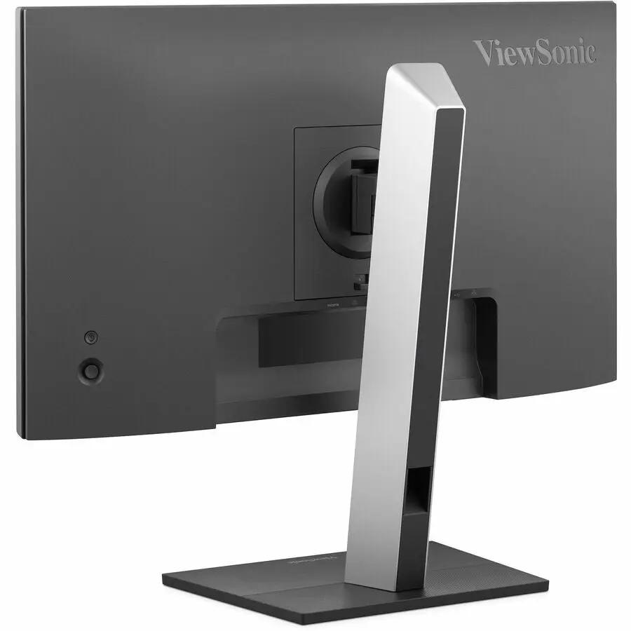 ViewSonic VG2458 24-inch IPS monitor, rear view with silver stand
