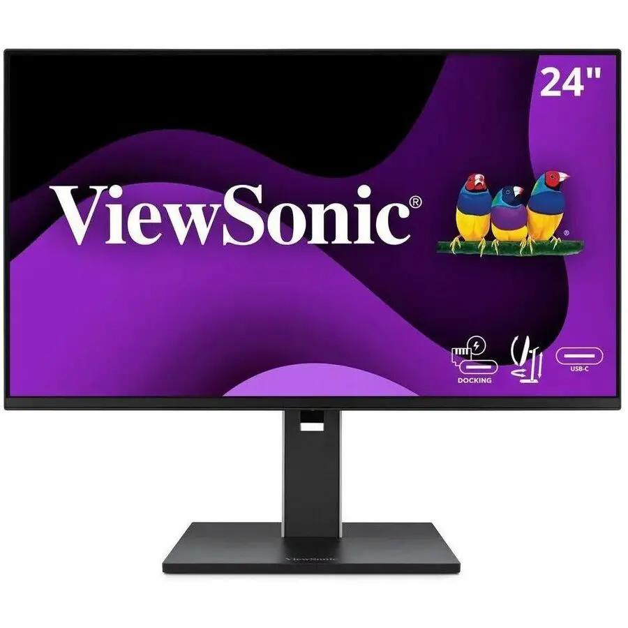ViewSonic VG2458 24-inch monitor on a black stand.
