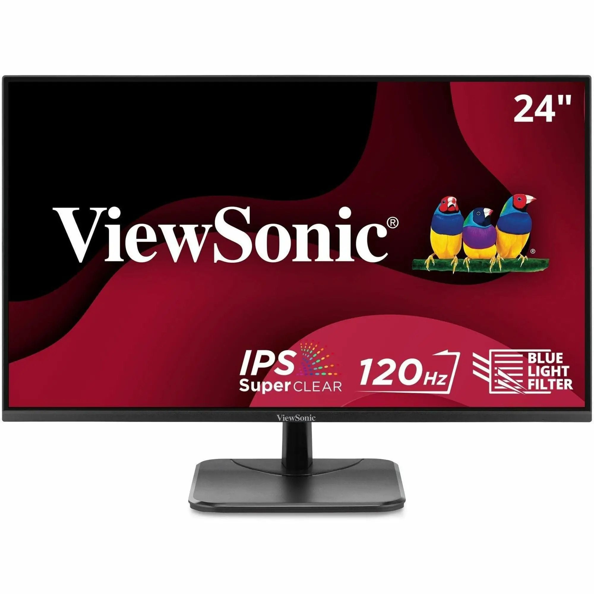 ViewSonic VA2456A 24-inch IPS monitor on a stand with slim bezel