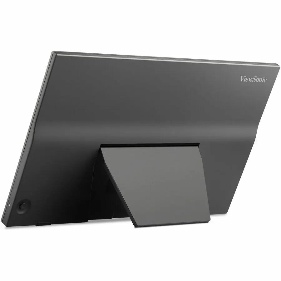 ViewSonic VX1754 17.3-inch monitor, black, rear view with built-in stand