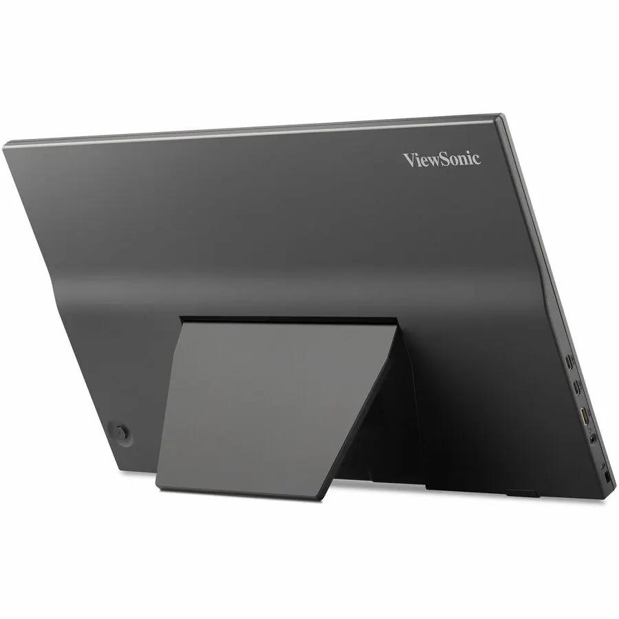 ViewSonic VX1754 17.3-inch monitor, black with gray built-in stand, rear view