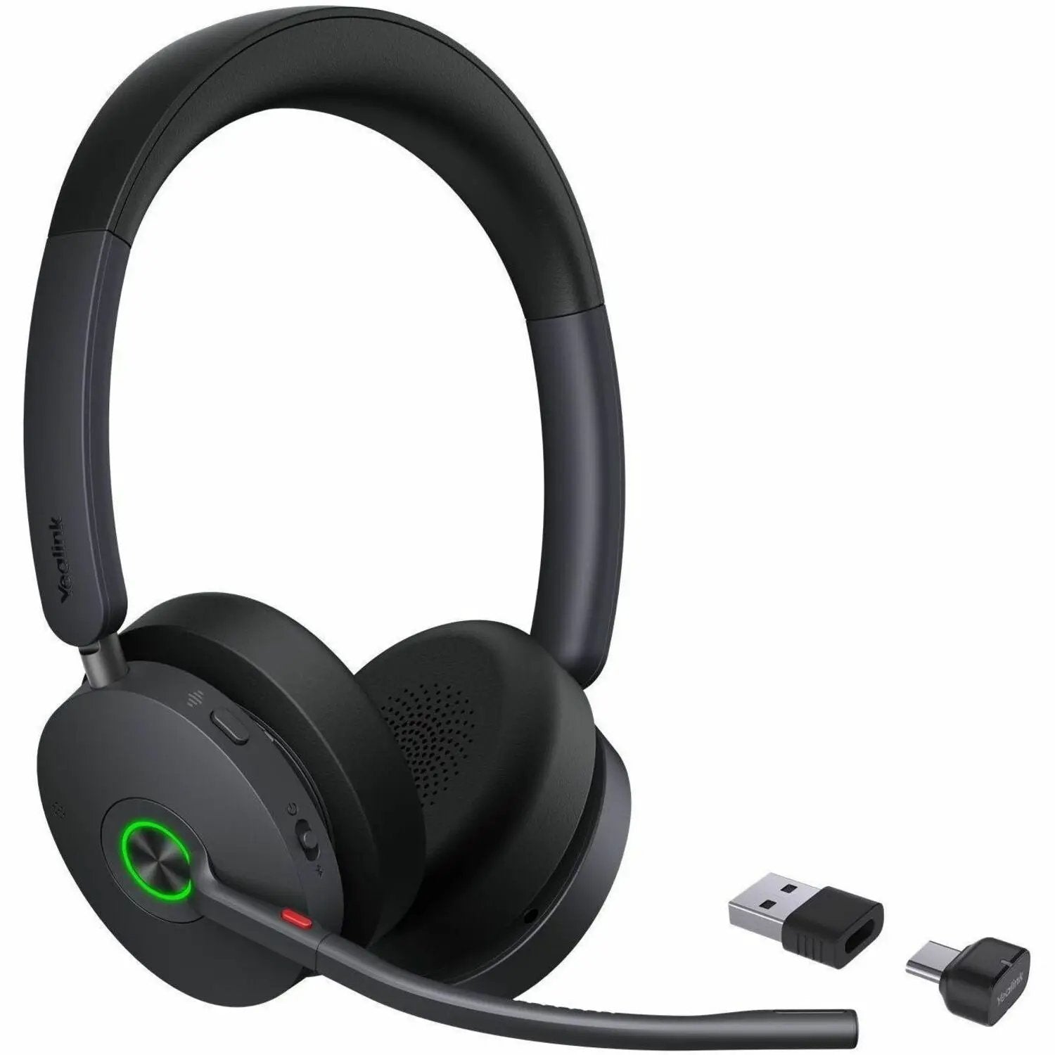 Yealink BH74 UC USB-C wireless headset with two USB dongles, black