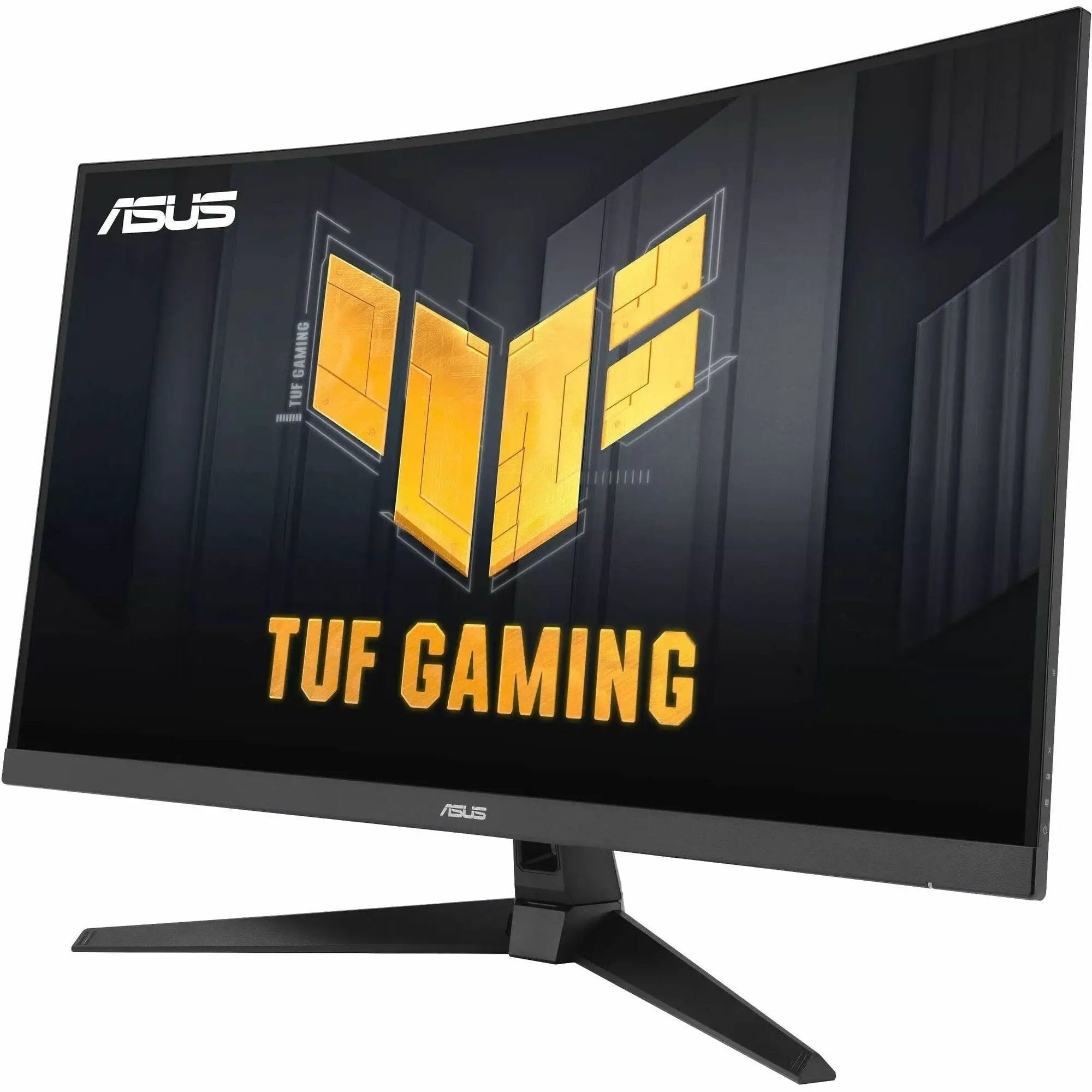 ASUS TUF VG27WQ3B 27-inch QHD curved gaming monitor on a black stand
