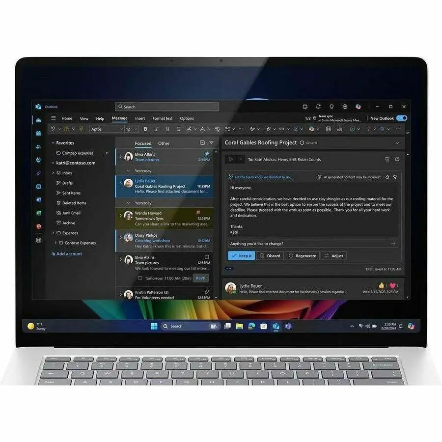 Microsoft Surface Laptop 7 laptop, platinum color, 15-inch touchscreen