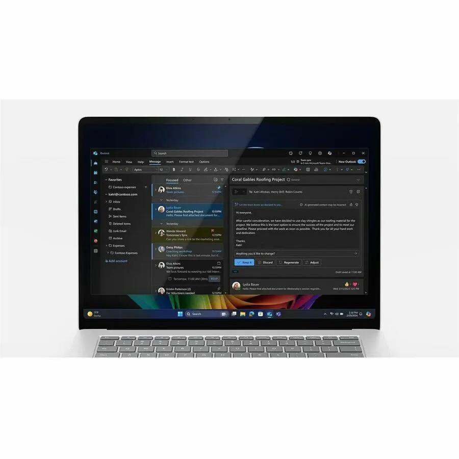 Microsoft Surface Laptop 7, platinum color, 15-inch touchscreen notebook