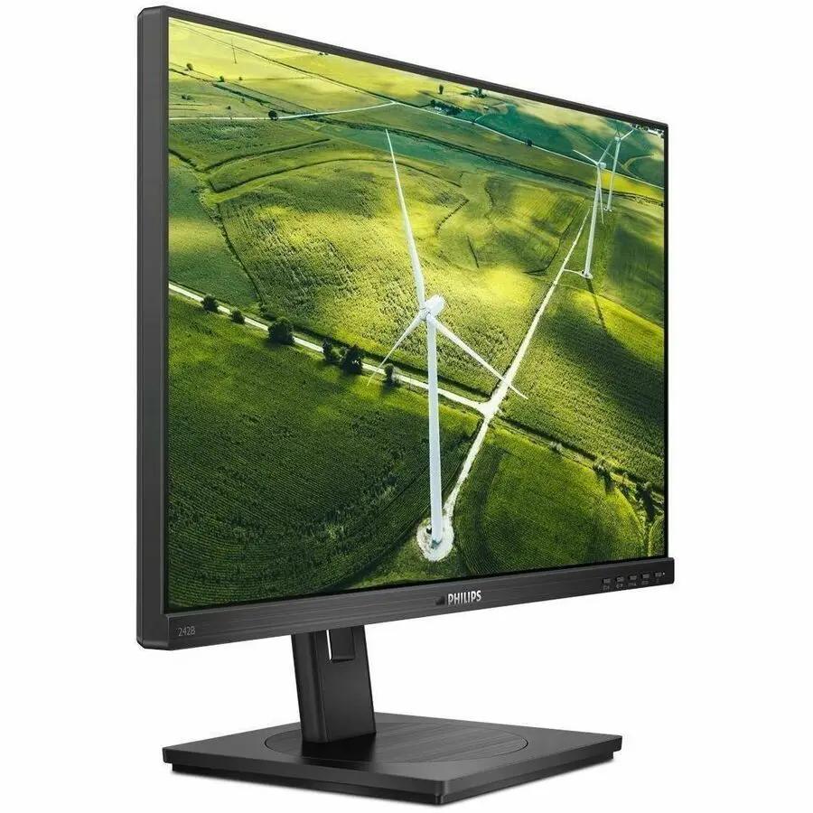 PHILIPS 24-inch B Line 242B1G monitor with black bezel on stand, Full HD display