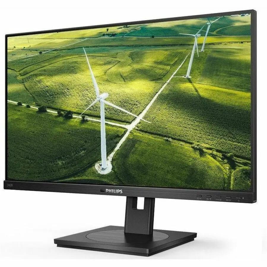 PHILIPS B Line 242B1G 24-inch monitor on stand, black bezel, vivid landscape display