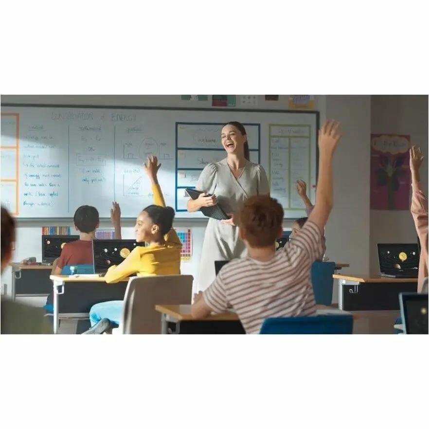 ASUS BR1104F rugged convertible 2-in-1 notebook in a classroom with students using laptops