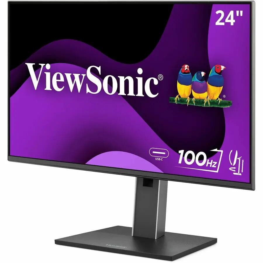 ViewSonic VG2452 24-inch IPS monitor on a gray stand