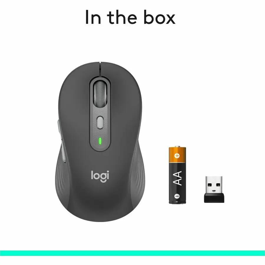 Logitech Signature Plus M750 L Wireless Mouse - For Large Sized Hands, SmartWheel Scrolling, Bluetooth Connectivity, Multi Device, 24-Month Battery, Silent Clicks, Customizable Side Buttons, Contoured Shape