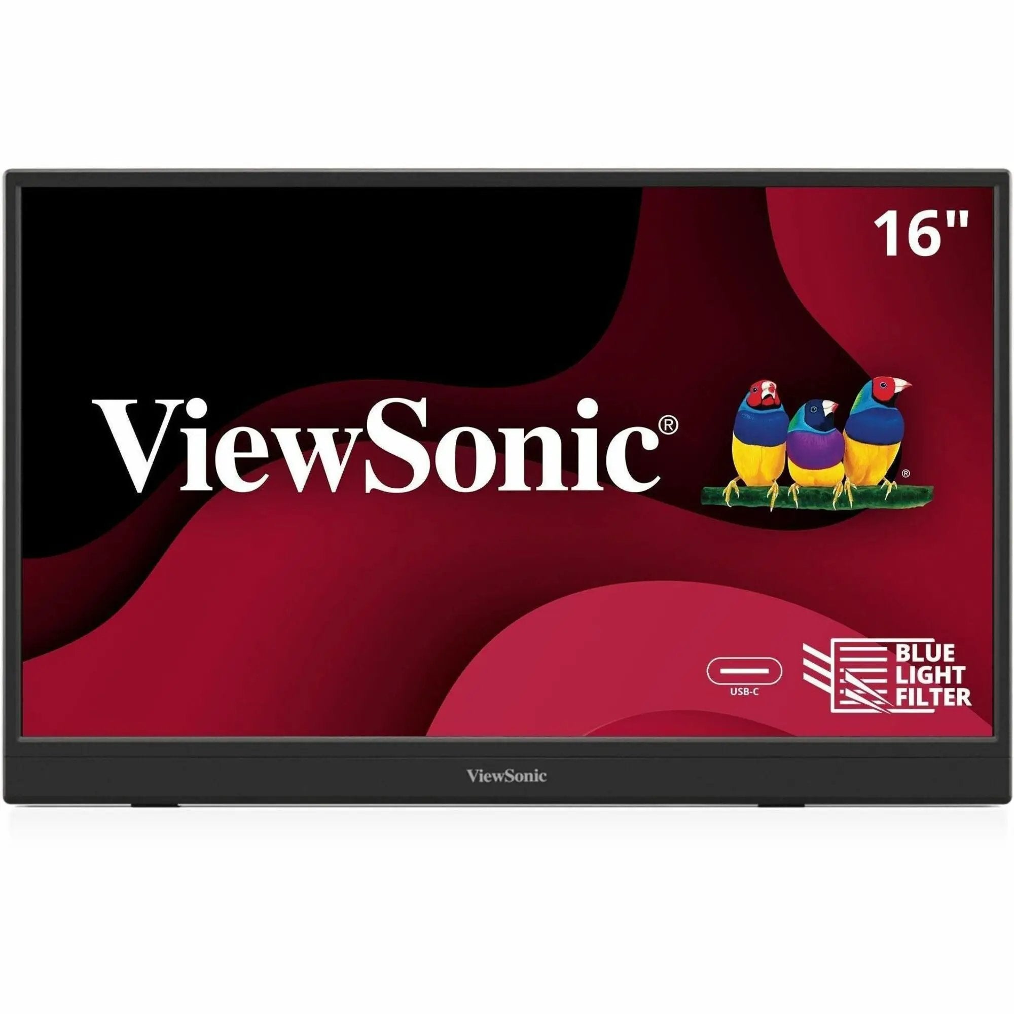 ViewSonic VA1653 16-inch FHD IPS monitor front view with black bezel