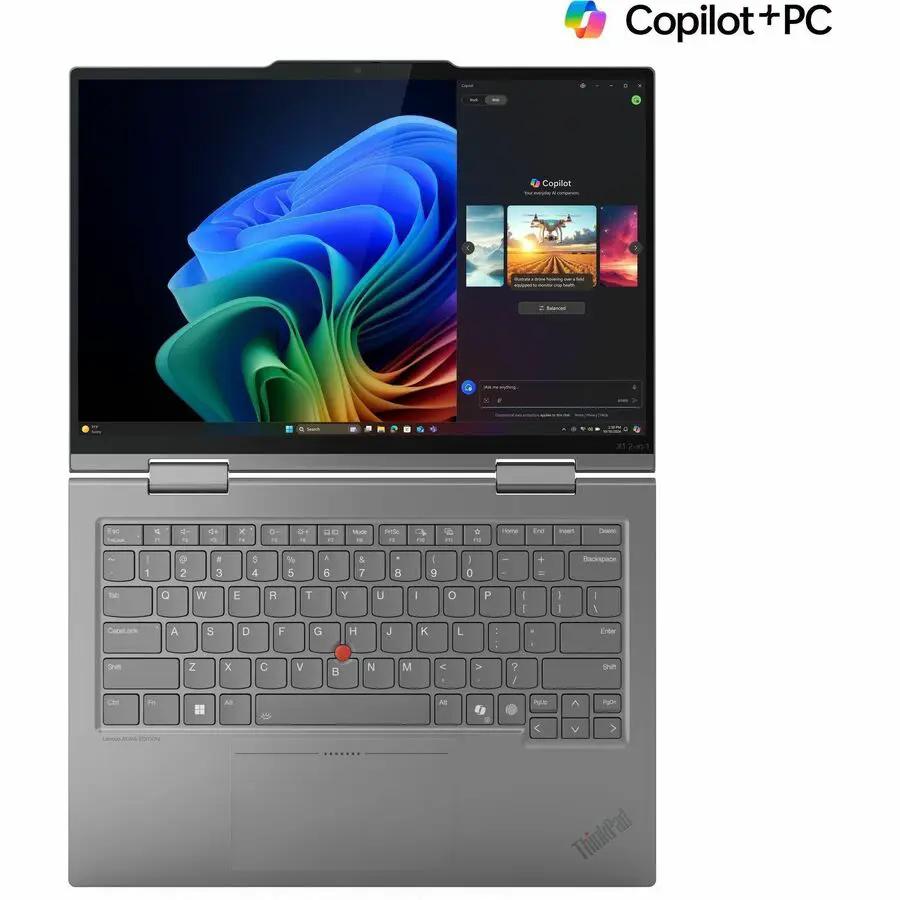 Lenovo ThinkPad X1 Gen 10 2-in-1 laptop, gray, 14-inch WUXGA touchscreen.