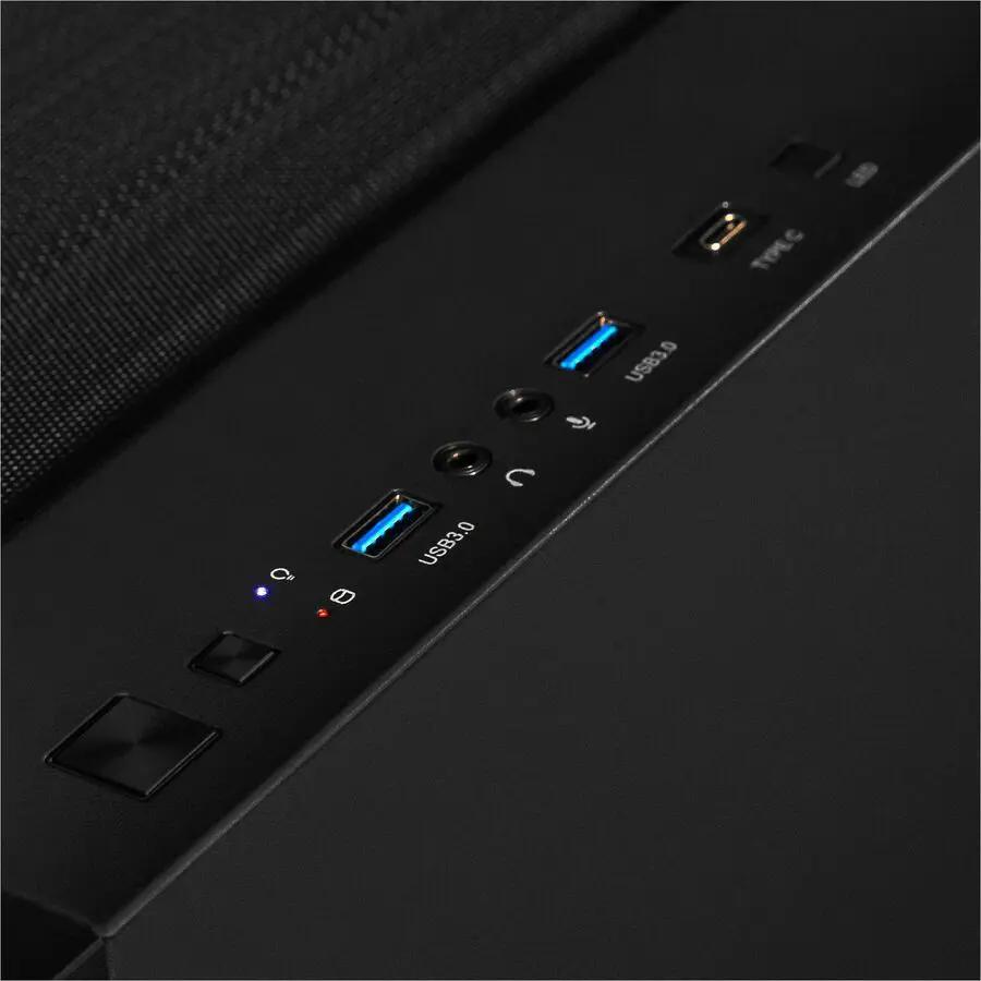CLX SET Gaming Desktop mid-tower PC - black with USB 3.0, USB-C and audio jacks on I/O panel
