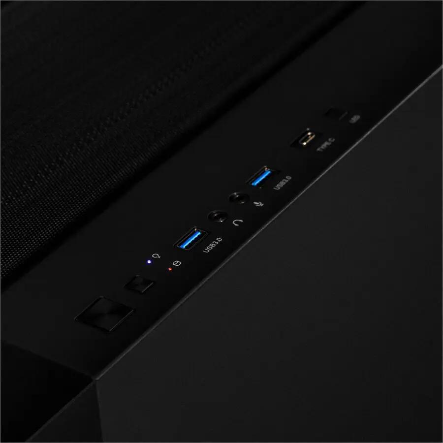 CLX SET gaming desktop mid-tower black front panel with USB-C and USB 3.0 ports