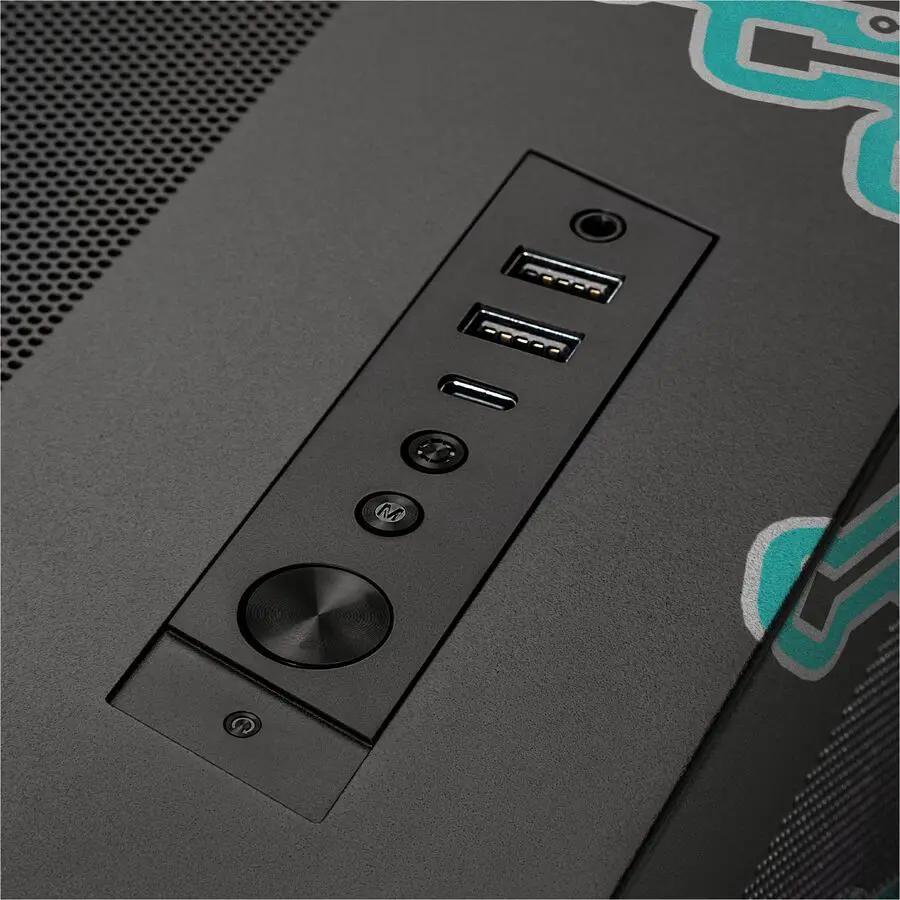 CLX Horus Gaming PC black mid-tower with front USB ports and power button
