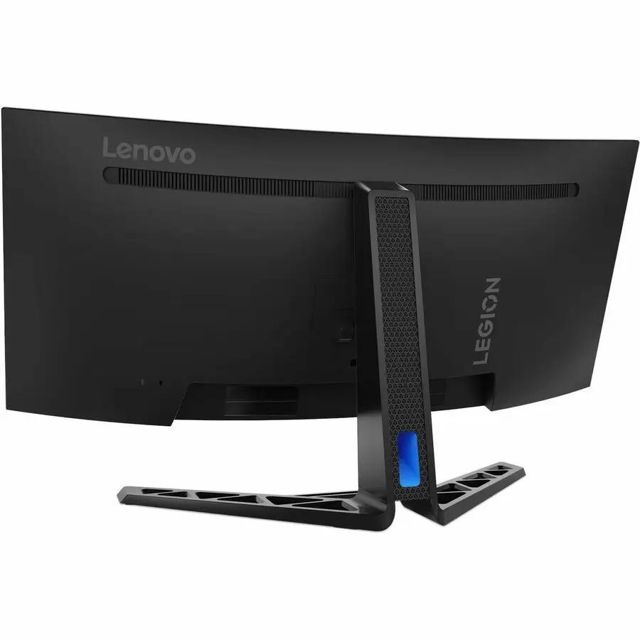 Lenovo Legion R34w-30 34-inch UW-QHD curved gaming monitor in Raven Black with blue stand accent
